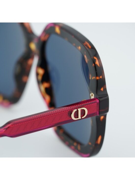 Dior DIORHIGHLIGHT S1I 24B0 Sunglasses Havana Square Frame, Blue Lenses main image 12